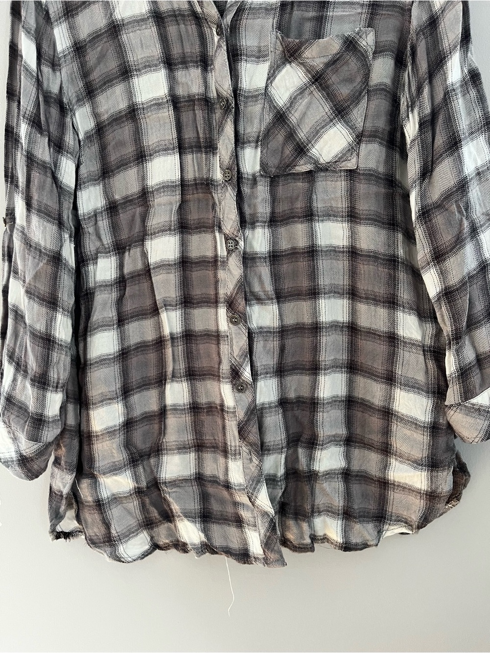Hester & Orchard Black & White Plaid Button-Down Shirt - Picture 4 of 6
